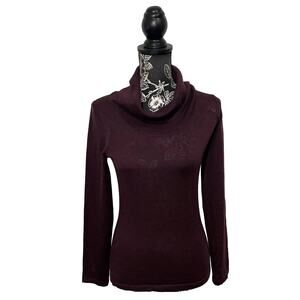Brunella Gori Extra Fine Merino Wool Cowl Neck Sweater Burgundy Red Size Medium